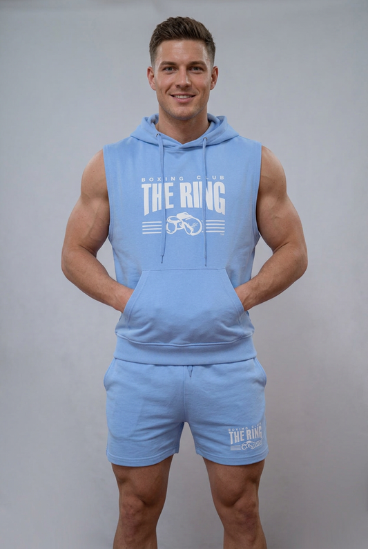 The Ring Hoodie Ice Blue ärmellos