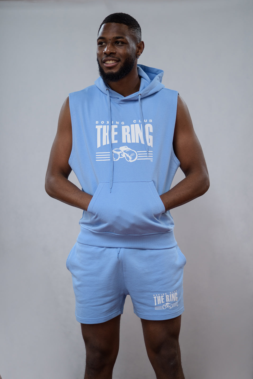 The Ring Hoodie Ice Blue ärmellos