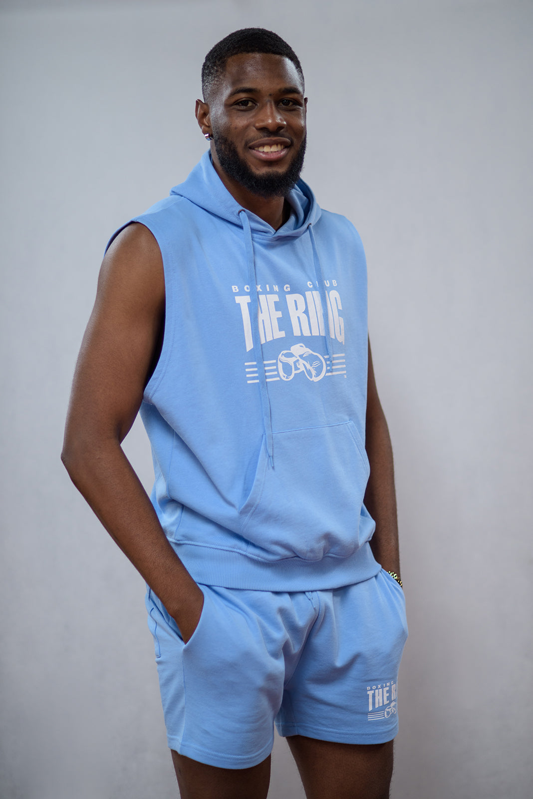 The Ring Hoodie Ice Blue ärmellos